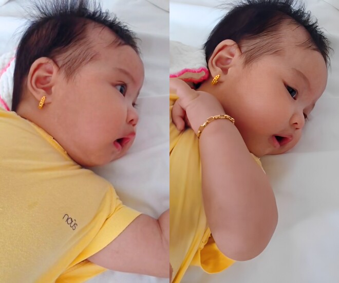 Con gái HHen Niê gây chú ý khi đeo vàng đầy người.