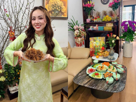Bà xã NSND Công Lý dọn mâm cúng ông Táo cực đẹp mắt, cảnh nhà đón Tết khiến "cô Đẩu" được khen "cưới đúng vợ"