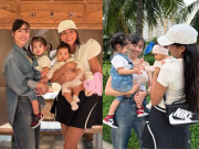 Giải trí - Vợ chồng H'Hen Niê "họp mặt bỉm sữa" với mẹ con Á hậu Hoàng My, em bé Ê Đê chủ động bắt tay bạn mới