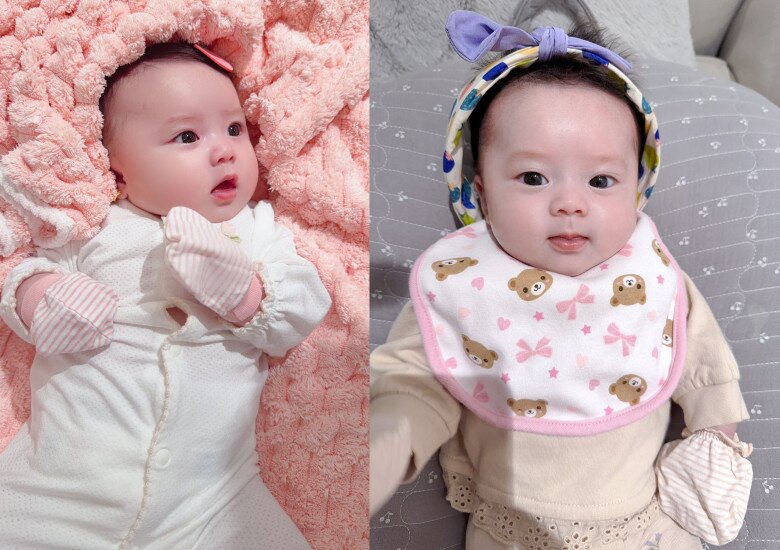 Con gái Phương Lê - Vũ Luân có vẻ ngoài đáng yêu đốn tim người xem.