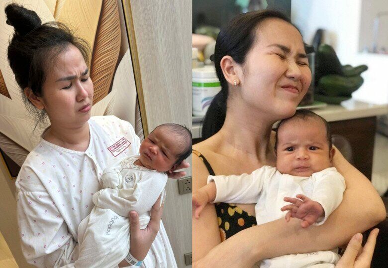 Nhìn lại hình ảnh khi mới chào đời, bé Moon (bên phải) và Milo (bên trai) trông giống hệt nhau.