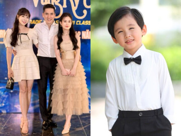 Vợ hot girl của BTV Quốc Khánh khoe cảnh nhà đông con: Ái nữ xinh miễn bàn, quý tử tuấn tú như búp bê