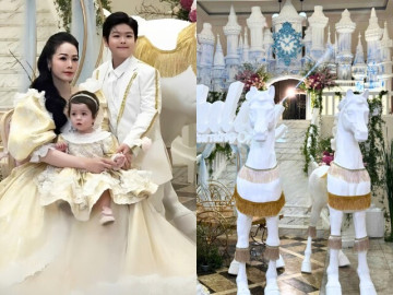 Nhật Kim Anh tổ chức thôi nôi to ngang đám cưới cho con gái lai Tây, bé Julia lộ tên khai sinh mang họ mẹ