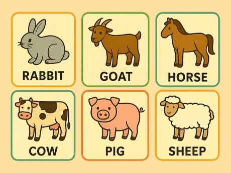 Những bức tranh flashcard dạy bé nhận biết các loài động vật bằng Tiếng Anh, học đơn giản nhưng nhớ lâu