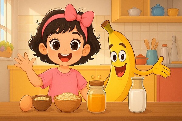 Sữa A2 và trái cây mềm.