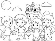 Nuôi con IQ EQ - Tranh tô màu múa lân ngày Tết, cầu nối đưa trẻ chạm vào không khí xuân và ký ức Tết rộn ràng