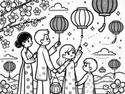 Nuôi con IQ EQ - Tranh tô màu hoa đào, hoa mai giúp bé mầm non cảm nhận mùa xuân và hiểu về Tết Việt