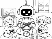 Nuôi con IQ EQ - 20 bức trang tô màu robot ngộ nghĩnh, dành cho bé mầm non yêu thích thế giới công nghệ