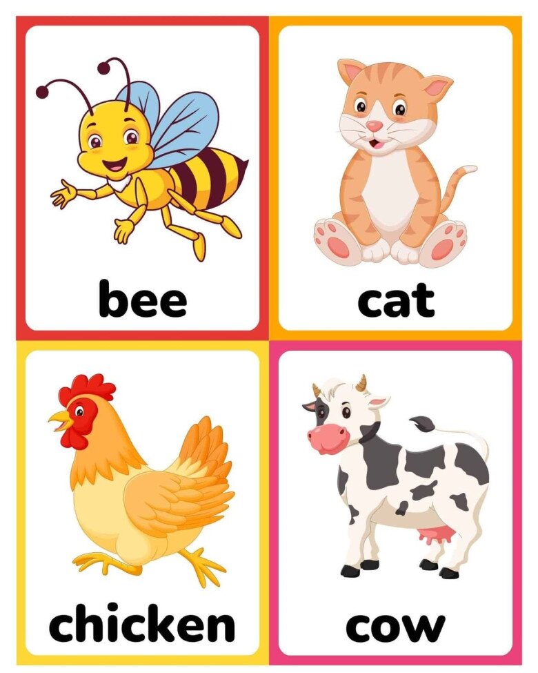 Những bức tranh flashcard dạy bé nhận biết các loài động vật bằng Tiếng Anh, học đơn giản nhưng nhớ lâu - 4