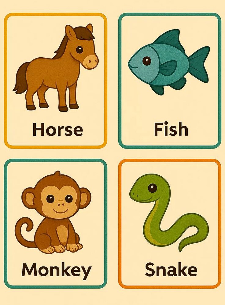 Những bức tranh flashcard dạy bé nhận biết các loài động vật bằng Tiếng Anh, học đơn giản nhưng nhớ lâu - 6