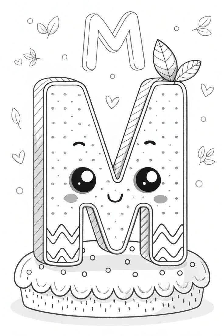 Tranh tô màu 20 chữ cái, cách trẻ mầm non làm quen với mặt chữ bằng màu sắc, trải nghiệm niềm vui học tập - 13