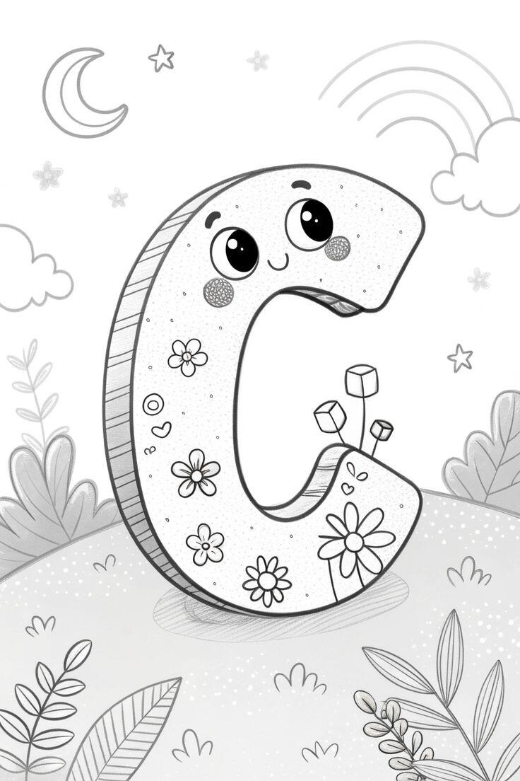 Tranh tô màu 20 chữ cái, cách trẻ mầm non làm quen với mặt chữ bằng màu sắc, trải nghiệm niềm vui học tập - 3