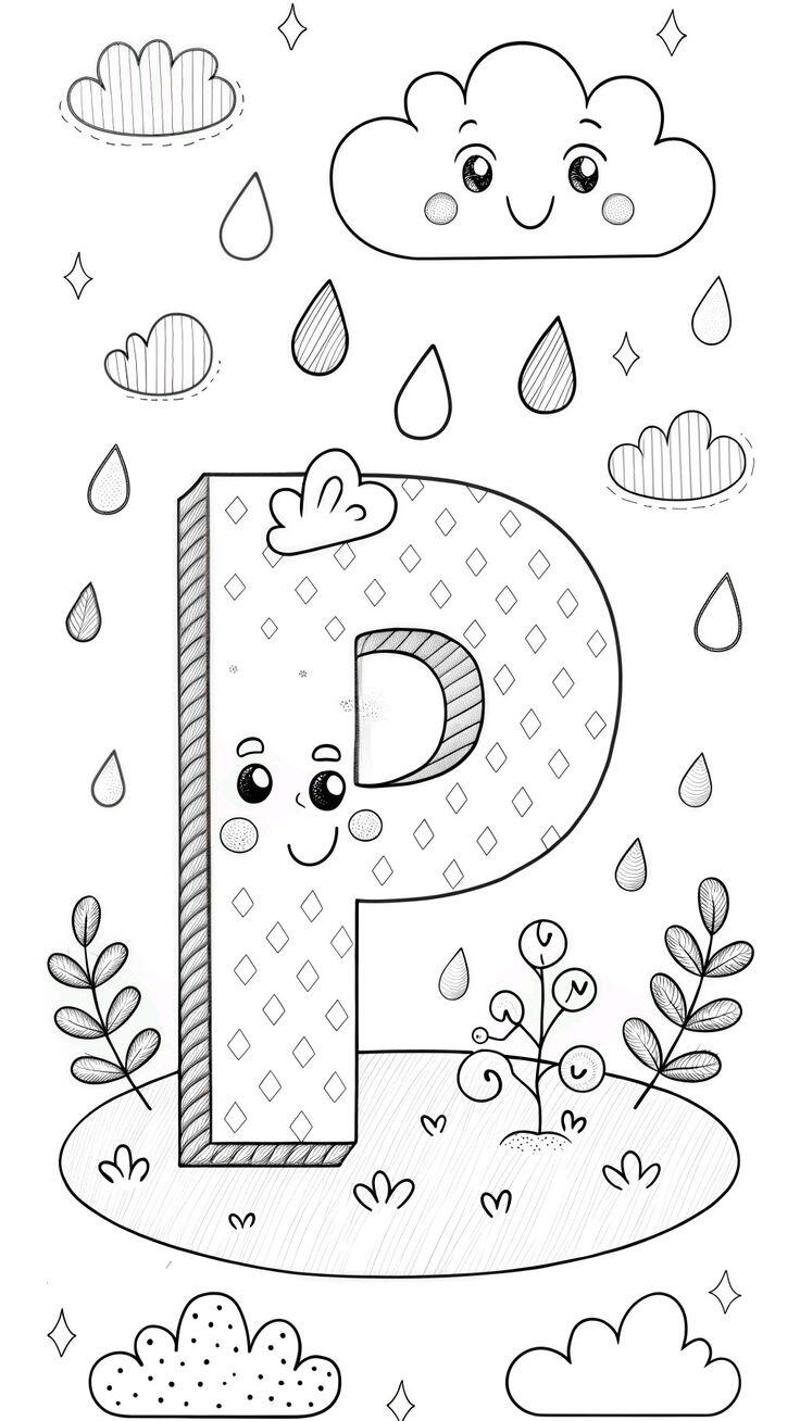 Tranh tô màu 20 chữ cái, cách trẻ mầm non làm quen với mặt chữ bằng màu sắc, trải nghiệm niềm vui học tập - 16