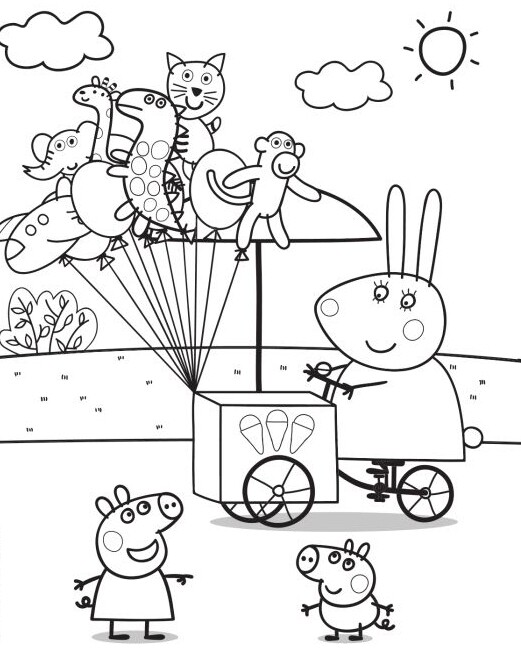 Tranh tô màu gia đình Peppa Pig, cách bé mầm non học về tình thân qua màu sắc - 14