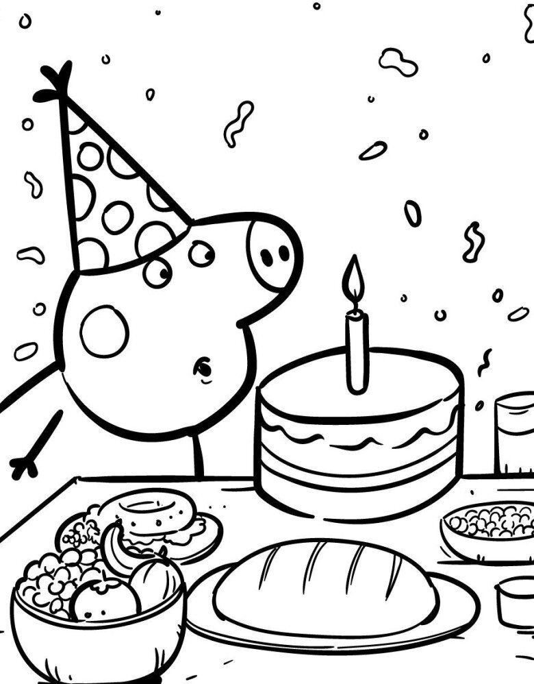 Tranh tô màu gia đình Peppa Pig, cách bé mầm non học về tình thân qua màu sắc - 16