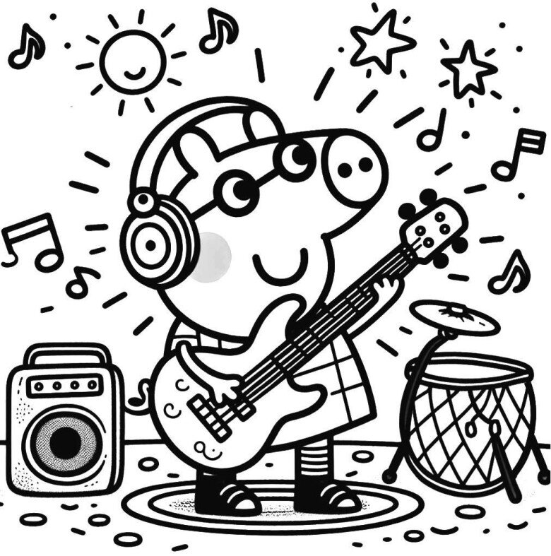 Tranh tô màu gia đình Peppa Pig, cách bé mầm non học về tình thân qua màu sắc - 18