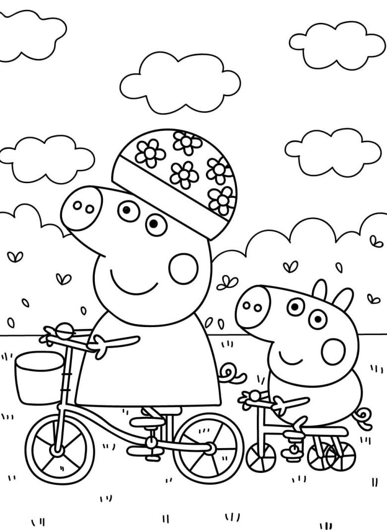 Tranh tô màu gia đình Peppa Pig, cách bé mầm non học về tình thân qua màu sắc - 6