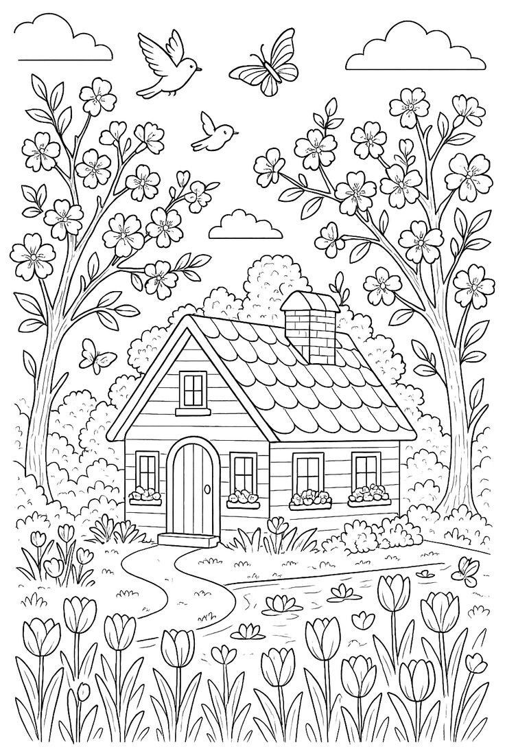 Tranh tô màu hoa đào, hoa mai giúp bé mầm non cảm nhận mùa xuân và hiểu về Tết Việt - 12