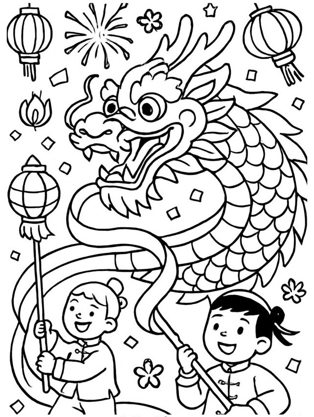 Tranh tô màu múa lân ngày Tết, cầu nối đưa trẻ chạm vào không khí xuân và ký ức Tết rộn ràng - 1