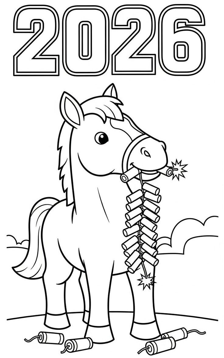 20 bức tranh tô màu năm mới 2026, hành trình gieo ký ức Tết đầu đời cho trẻ mầm non - 10