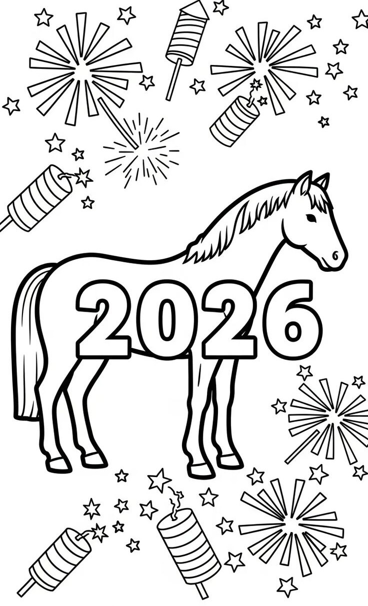 20 bức tranh tô màu năm mới 2026, hành trình gieo ký ức Tết đầu đời cho trẻ mầm non - 11