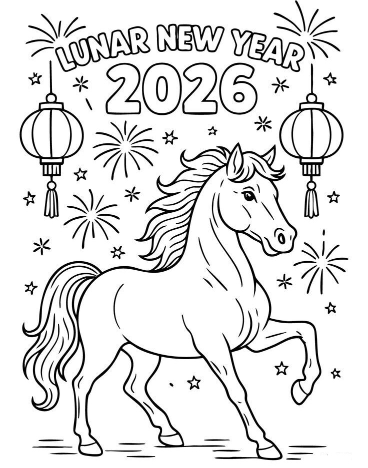 20 bức tranh tô màu năm mới 2026, hành trình gieo ký ức Tết đầu đời cho trẻ mầm non - 4