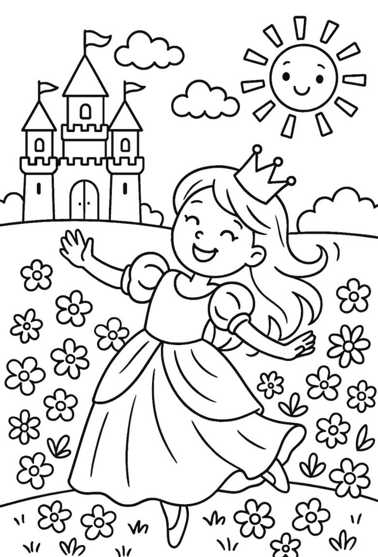 20 bức tranh tô màu những nàng công chúa truyện cổ tích, giúp bé chơi vui cả ngày không chán - 15