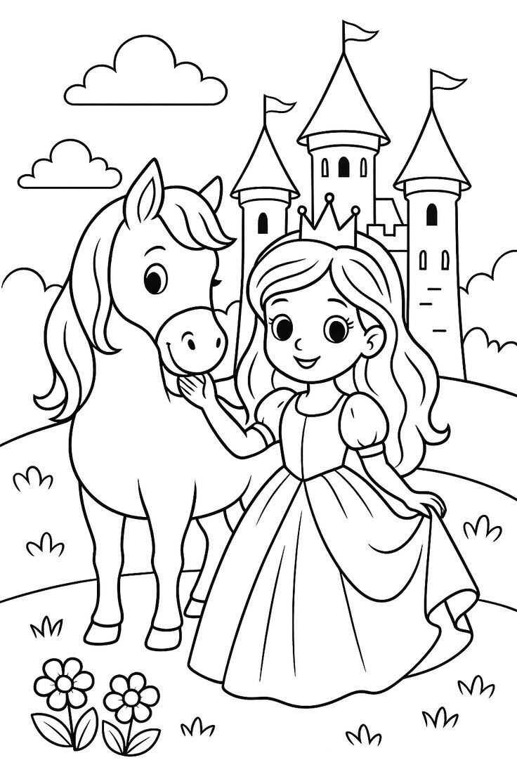 20 bức tranh tô màu những nàng công chúa truyện cổ tích, giúp bé chơi vui cả ngày không chán - 5