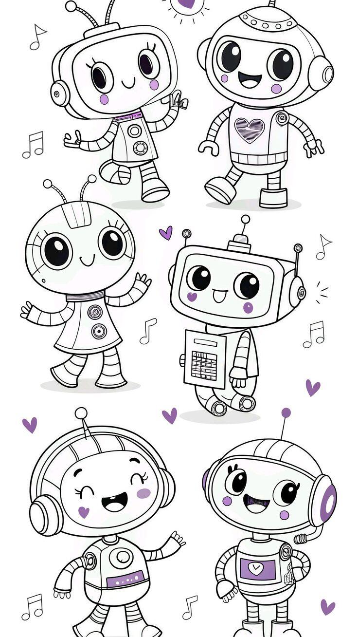 20 bức trang tô màu robot ngộ nghĩnh, dành cho bé mầm non yêu thích thế giới công nghệ - 10