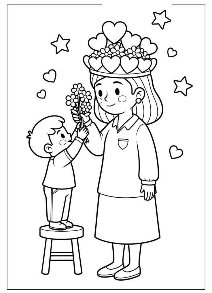 Tranh tô màu tặng mẹ, cô giáo ngày 8/3, món quà nhỏ chứa đựng tình yêu lớn của trẻ - 11