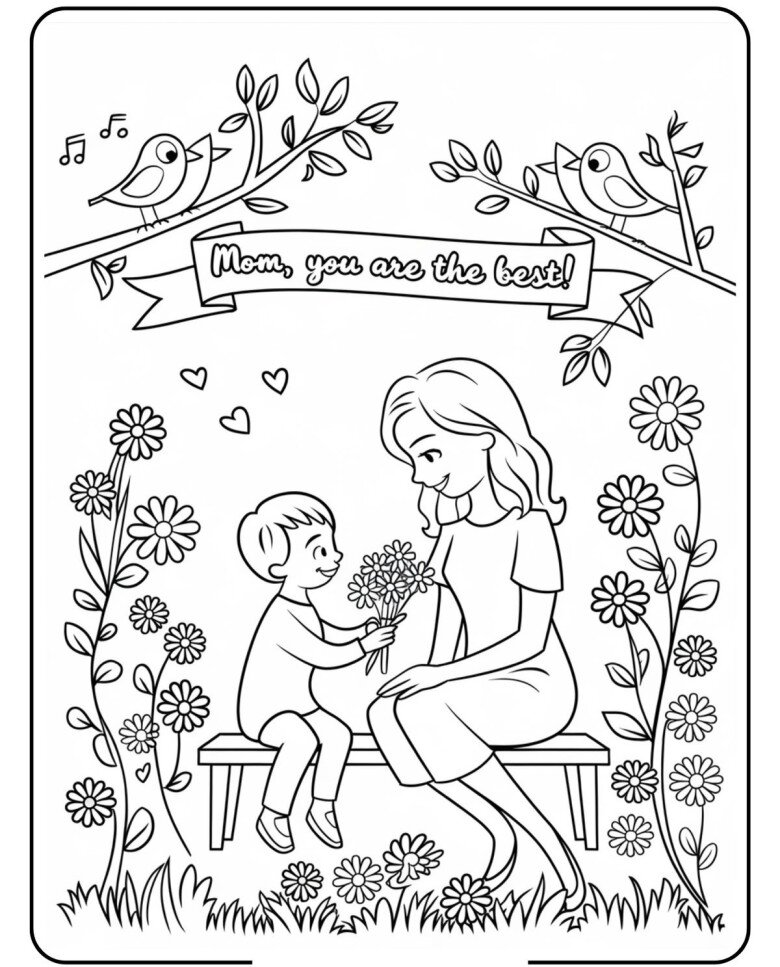 Tranh tô màu tặng mẹ, cô giáo ngày 8/3, món quà nhỏ chứa đựng tình yêu lớn của trẻ - 3