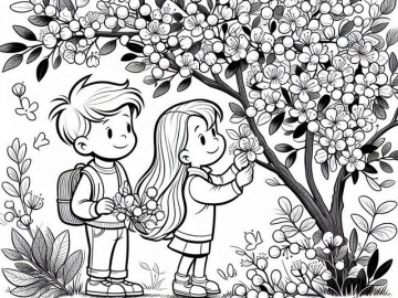 Tranh tô màu bốn mùa, cách trẻ mầm non học về thế giới từ những gam màu