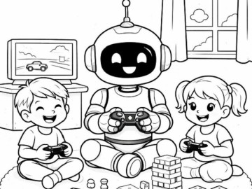 20 bức trang tô màu robot ngộ nghĩnh, dành cho bé mầm non yêu thích thế giới công nghệ