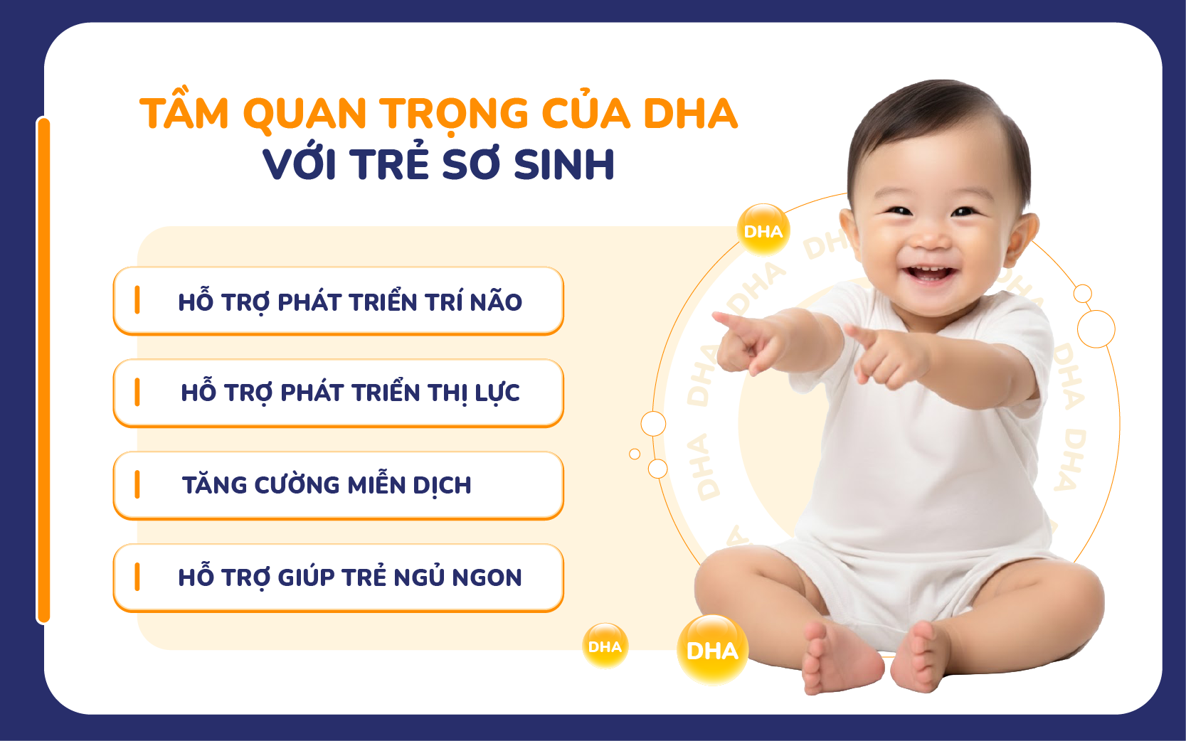 Vai trò quan trọng của DHA đối với sự phát triển của trẻ sơ sinh