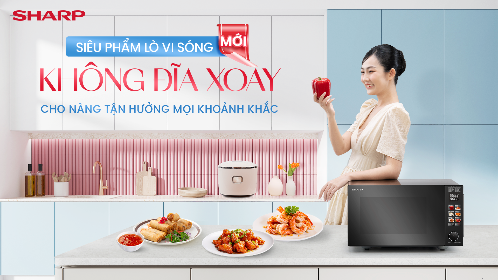 Lò Vi Sóng Không Đĩa Xoay cho nàng tận hưởng mọi khoảnh khắc