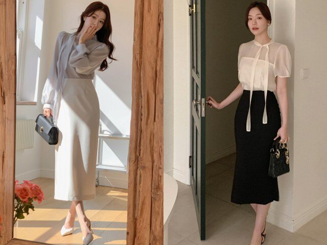 Chân váy suông giúp vóc dáng trông gọn gàng, thanh lịch mà không bị cứng nhắc. Kiểu váy này dễ phối, phù hợp nhiều dáng người và tạo cảm giác trẻ trung hơn khi đi làm.