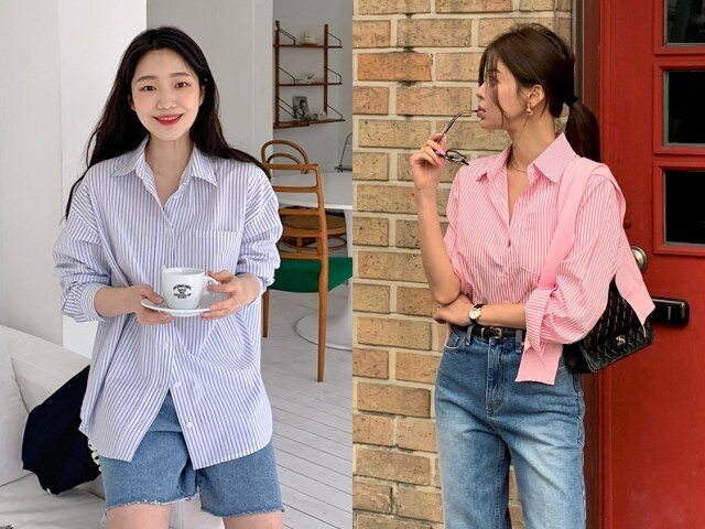 Áo sơ mi kẻ sọc giúp trang phục bớt đơn điệu và trẻ trung hơn sơ mi trơn. Họa tiết sọc tạo hiệu ứng gọn gàng, giúp tổng thể trông hiện đại mà vẫn chuẩn mực công sở.