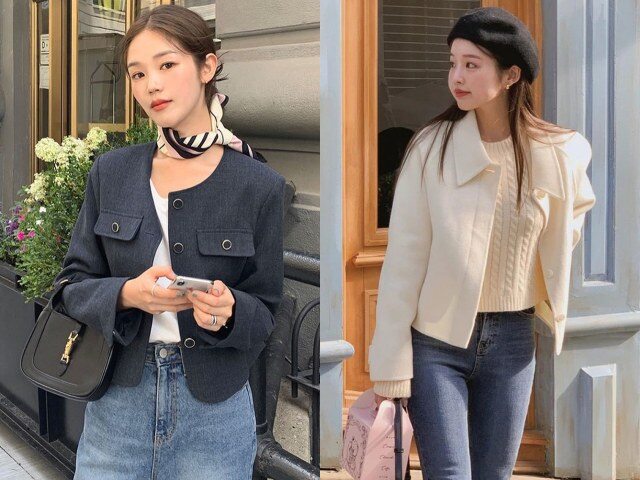 Khoác dạ dáng ngắn giúp giữ ấm tốt mà vẫn tôn dáng. Phom đứng, màu trung tính dễ phối, tạo tổng thể thanh lịch trong ngày đầu năm.