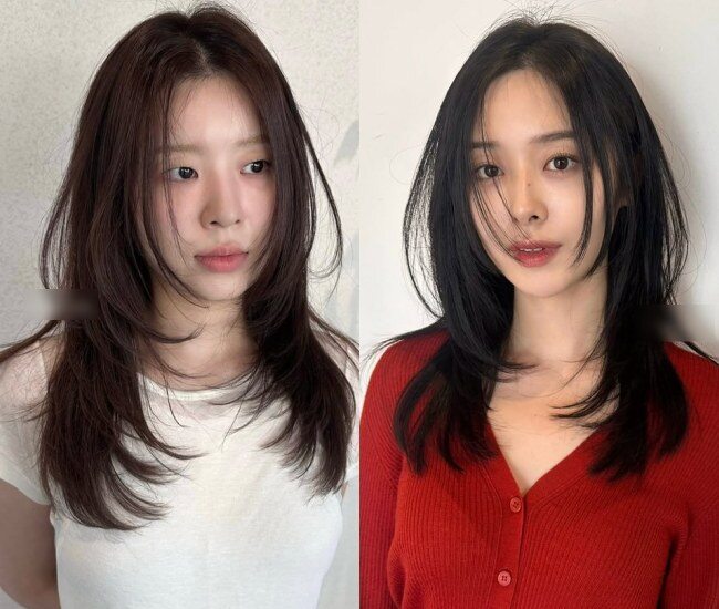 Tóc lửng layer là lựa chọn an toàn cho chị em tóc mỏng chưa muốn cắt ngắn. Độ dài ngang vai giữ nét nữ tính, trong khi layer giúp tóc bồng bềnh tự nhiên. Kiểu tóc này dễ chăm sóc, phù hợp môi trường công sở và không lo lỗi mốt.