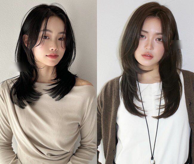 Tóc lửng uốn đuôi cụp giúp mái tóc mỏng trông dày và gọn gàng hơn nhờ phần đuôi cong nhẹ vào trong. Kiểu tóc này tạo cảm giác khuôn mặt nhỏ nhắn, thanh lịch. Phù hợp với chị em theo đuổi phong cách nhẹ nhàng, chỉn chu.