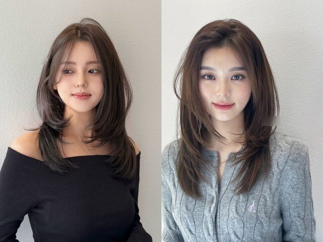 Tóc thẳng rẽ ngôi giữa mang đến vẻ tối giản, thanh lịch. Giúp cân đối gương mặt, ít tốn công chăm sóc, phù hợp môi trường công sở.