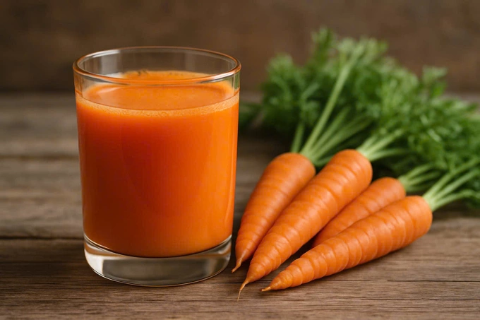 Cà rốt giàu chất xơ không hòa tan, hỗ trợ nhu động ruột, phòng táo bón, giảm cảm giác bụng nặng nề và cung cấp vitamin giúp cơ thể nhẹ nhõm hơn.