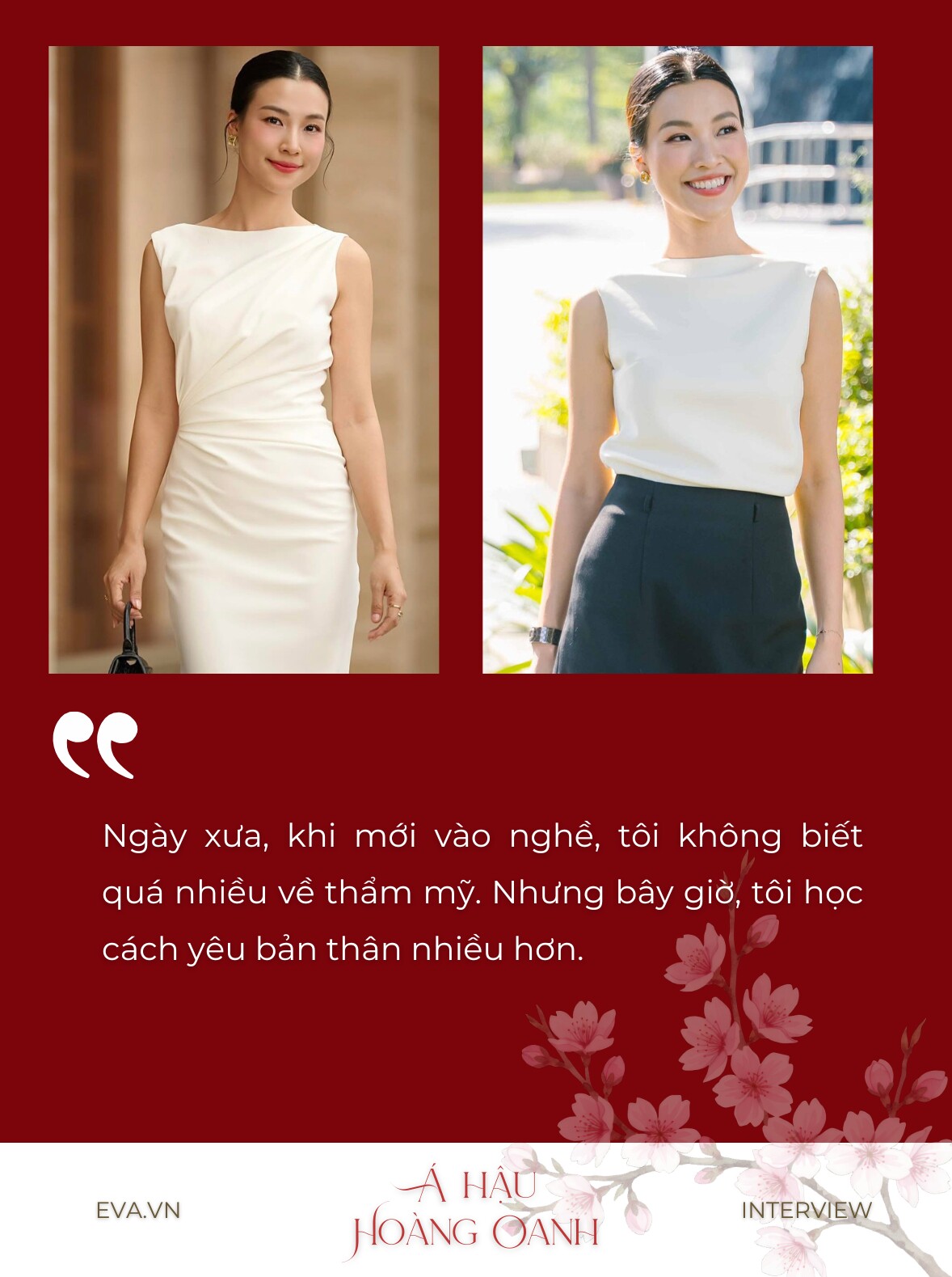 XEM VIDEO: Á hậu Hoàng Oanh diện áo dài đỏ ngày Tết.