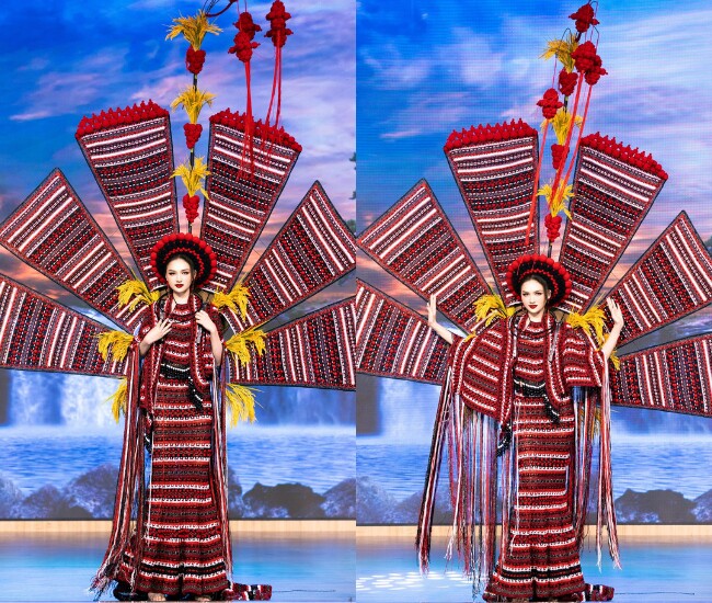 Á hậu Thu Ngân lần đầu trình diễn trang phục văn hoá dân tộc mang tên Châu Ro Cầu Mùa. Đây là thiết kế sẽ đồng hành cùng người đẹp đến với Miss Intercontinental 2026.