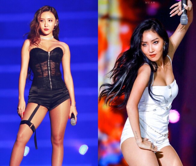 Hwasa (MAMAMOO) gây chú ý bởi phong cách thời trang táo bạo khoe triệt để lợi thế hình thể mỗi khi biểu diễn.