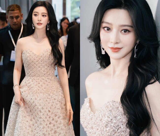 Phạm Băng Băng sở hữu nhan sắc sắc sảo, làn da trắng mịn nổi tiếng Cbiz, đường nét gương mặt hài hòa và thần thái sang trọng.