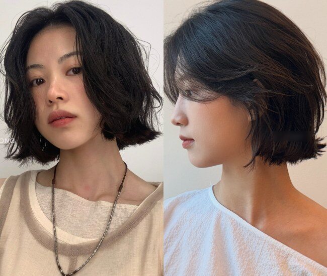Kiểu bob tạo hiệu ứng rối nhẹ giúp tóc bồng bềnh tự nhiên, gương mặt trông gọn hơn, trẻ trung và phóng khoáng, đặc biệt hợp chị em mặt tròn, mặt vuông.
