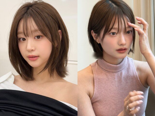 Mái thưa kết hợp tóc ngắn giúp gương mặt nhỏ gọn, mềm mại, hack tuổi hiệu quả, tạo cảm giác năng động, tươi mới và rất dễ ứng dụng hằng ngày.