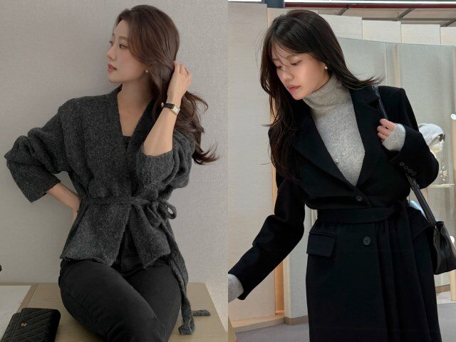 Áo khoác nhấn eo giúp định hình tỷ lệ cơ thể rõ ràng, khiến phần thân trên trông ngắn hơn và đôi chân dài hơn. Thiết kế này đặc biệt phù hợp với chị em thấp bé, muốn tôn dáng mà vẫn nữ tính. Khi kết hợp giày cao gót, hiệu quả hack chiều cao càng rõ rệt.