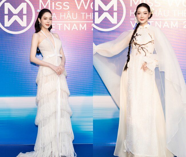 Hoa hậu Thanh Thuỷ và Hoa hậu Bảo Ngọc khoe nhan sắc một chín một mười tại Chung khảo Miss World Vietnam 2025.